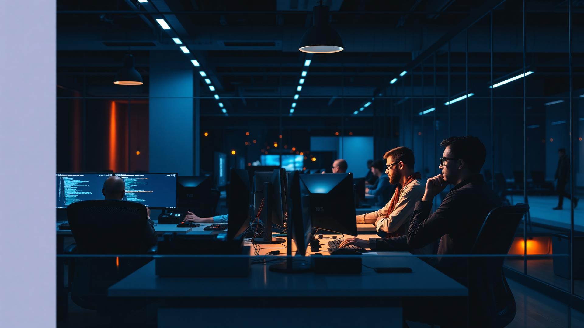Technology team collaborating in a modern Canadian office